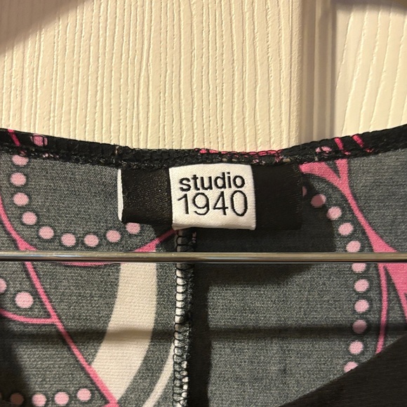 Studio 1940 Black and Pink Patterned Dress - Picture 2 of 4